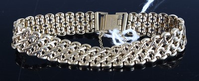 Lot 377 - A modern 9ct gold fancylink bracelet, with...