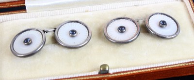 Lot 388 - A cased pair of sterling silver mother of...