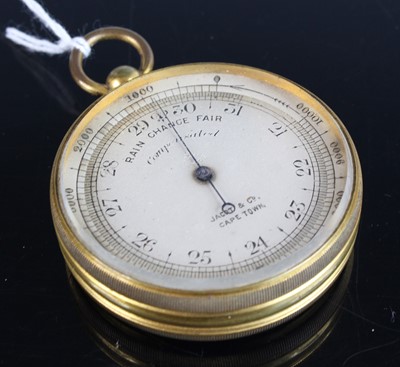 Lot 393 - A Jacot & Co of Cape Town pocket barometer,...
