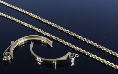 Lot 397 - A modern 9ct gold ropetwist necklace; together...