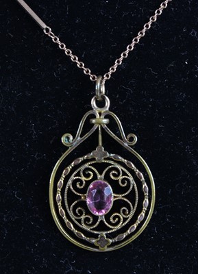 Lot 399 - An Edwardian gilt metal and paste set openwork...