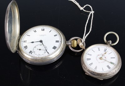 Lot 402 - A lady's continental silver cased open face...