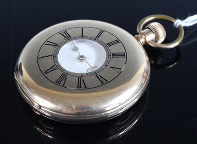 Lot 406 - An American gent's gold plated half hunter...