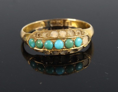 Lot 409 - A late Victorian 15ct gold and turquoise set...