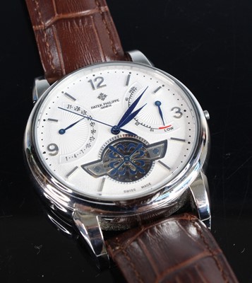 Lot 422 - A gent's steel cased chronograph wristwatch,...