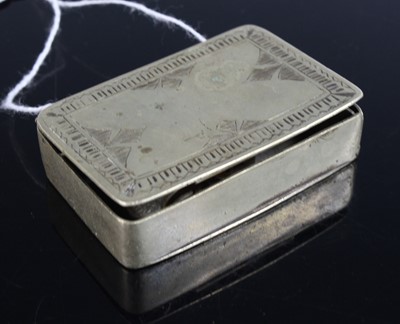 Lot 427 - A nickel snuff box by Adolf Frankam & Co,...