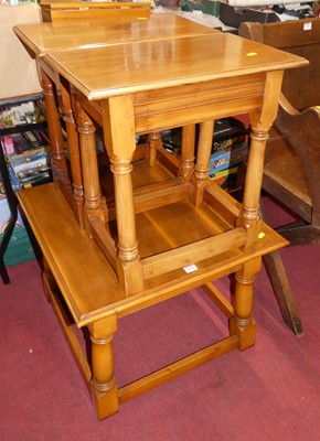 Lot 1331 - A contemporary joined yew wood square low...