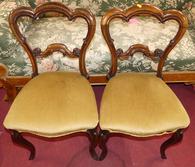Lot 1298 - A set of four mid-Victorian rosewood balloon...