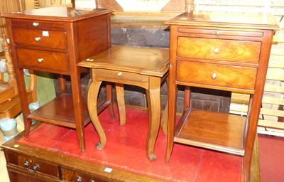 Lot 1342 - A pair of contemporary cherry wood two drawer...