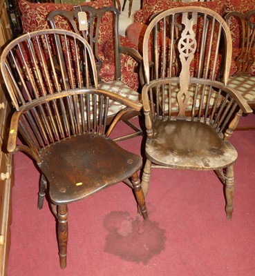 Lot 1308 - A 19th century provincial elm stick back...