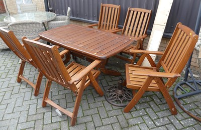 Lot 1368 - A contemporary stained and slatted pine garden...