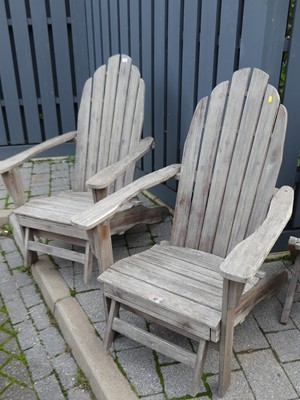 Lot 1372 - A pair of contemporary stained and slatted...