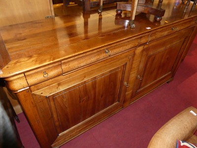 Lot 1321 - A joined cherrywood round cornered double door...