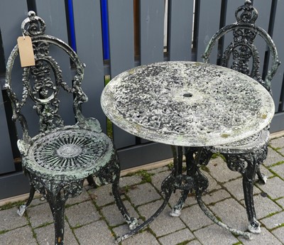 Lot 1375 - A painted and pierced galvanised metal tea-for-...