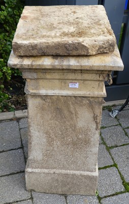 Lot 1376 - A painted stoneware square chimney top with...