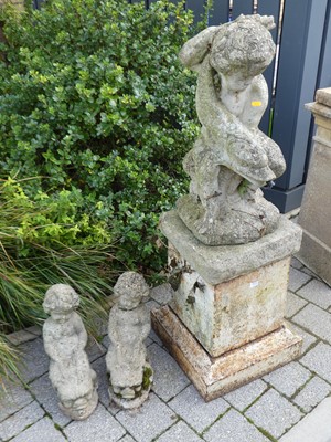 Lot 1377 - A concrete garden water feature in the form of...