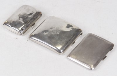 Lot 304 - A George V silver pocket cigarette case, the...
