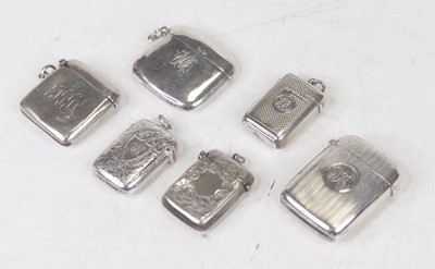 Lot 306 - A late Victorian silver vesta, of rectangular...