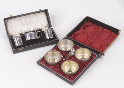 Lot 309 - A set of four late Victorian silver open salts,...