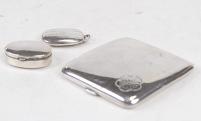 Lot 310 - A Japanese white metal pocket cigarette case,...