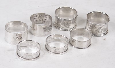 Lot 311 - A late Victorian silver napkin ring, having...