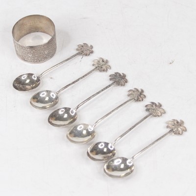 Lot 314 - A set of six continental white metal coffee...