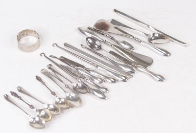 Lot 317 - A collection of miscellaneous silver and white...