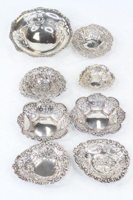 Lot 294 - A George V silver bonbon dish, of pierced...