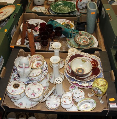 Lot 644 - Two boxes of ceramics and glassware to include...