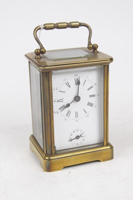 Lot 507 - A 20th century lacquered brass cased carriage...