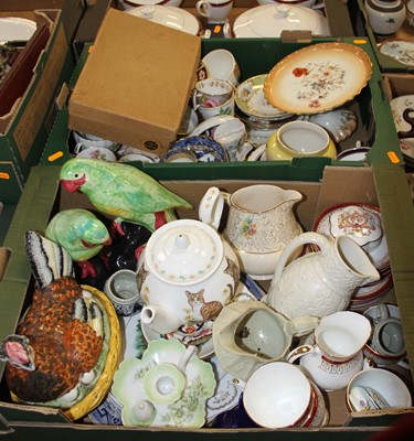 Lot 645 - Three boxes of ceramics to include a Royal...