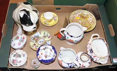 Lot 646 - A box of ceramics to include a 19th century...