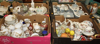 Lot 650 - Four boxes of ceramics to include Royal...