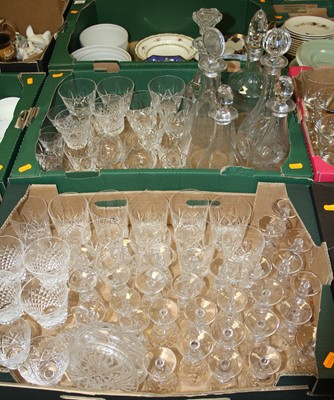 Lot 653 - Three boxes of glassware to include set of six...