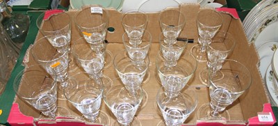 Lot 654 - A set of six Hadeland Tangen glass goblets,...