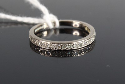 Lot 432 - A contemporary 18ct white gold diamond half...