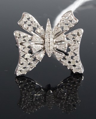 Lot 434 - A contemporary silver and diamond butterfly...