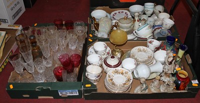 Lot 672 - Three boxes of ceramics and glassware to...