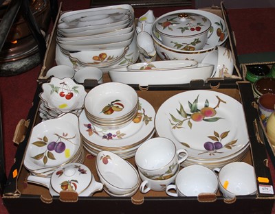 Lot 679 - Two boxes of Royal Worcester Evesham pattern...