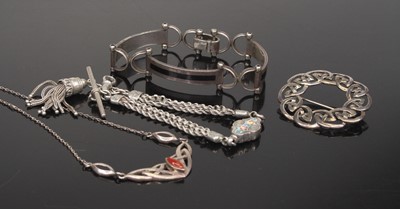 Lot 483 - Assorted silver and white metal costume...