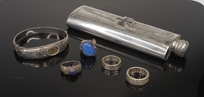Lot 486 - After Charles Rennie Mackintosh - a pewter hip...