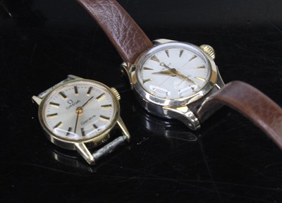 Lot 493 - A lady's Omega Seamaster gold plated and steel...