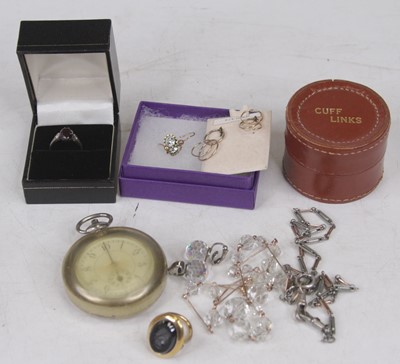 Lot 520 - A pair of yellow metal hoop earrings stamped...