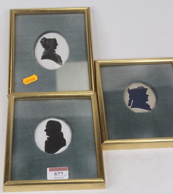 Lot 577 - A set of three Victorian style silhouette...