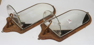 Lot 624 - A pair of 20th century wall hanging mirror...