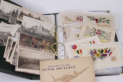Lot 590 - A collection of postcards, to include WWI silk...