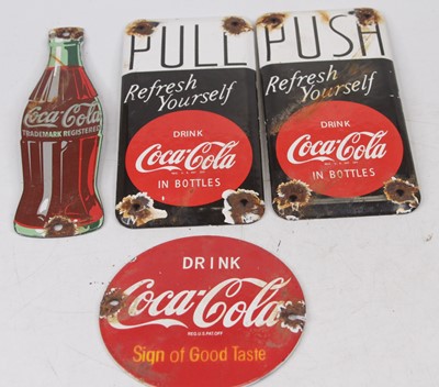 Lot 591 - A pair of enamel on metal advertising...