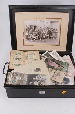 Lot 608 - An early 20th century black painted metal deed...