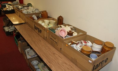 Lot 611 - Nine boxes of mixed ceramics, to include...