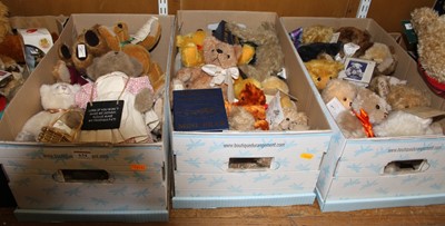 Lot 634 - Three boxes of teddy-bears, to include...